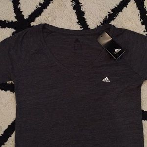 Brand new Adidas gray v-neck tshirt
